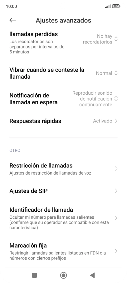 Pulsa Marcación fija.