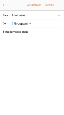 Pulsa en el campo de escritura  y escribe el texto del correo electrónico.