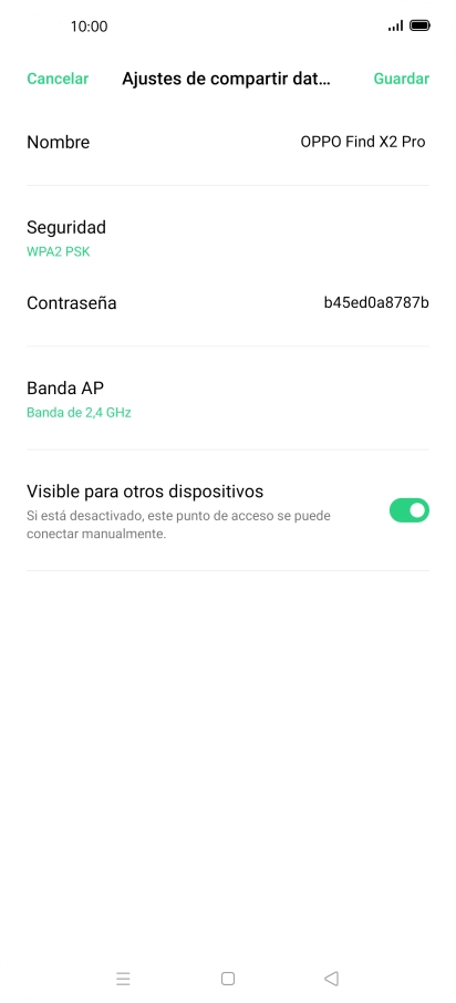 Pulsa Nombre e introduce el nombre deseado de la conexión wifi.