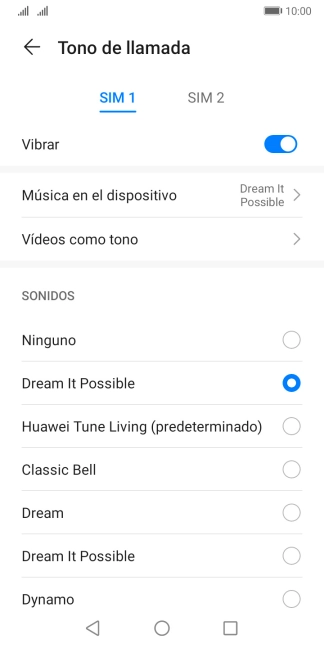 Pulsa la tarjeta SIM deseada.