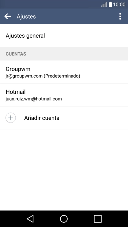 Pulsa la cuenta deseada.
