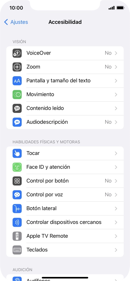 Pulsa una categoría bajo 