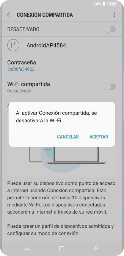 Si la función de wifi está activada, pulsa ACEPTAR.
