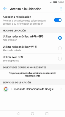 Si seleccionas Utilizar redes móviles, Wi-Fi y GPS, el teléfono podrá encontrar tu posición exacta con ayuda de los satélites GPS, la red móvil y una red wifi cercana. El GPS por satélite requiere vista libre al cielo. Si seleccionas Utilizar redes móviles, Wi-Fi y GPS, el teléfono podrá encontrar tu posición exacta con ayuda de los satélites GPS, la red móvil y una red wifi cercana. El GPS por satélite requiere vista libre al cielo.