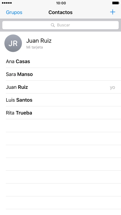 Pulsa el icono de nuevo contacto.