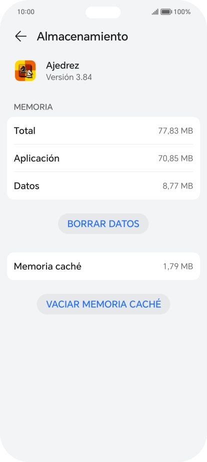 Pulsa VACIAR MEMORIA CACHÉ.