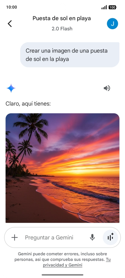 También puedes pedir a Gemini que genere una fotografía partiendo de tu descripción.