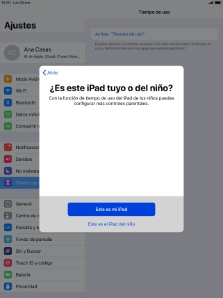 Pulsa Este es mi iPad.