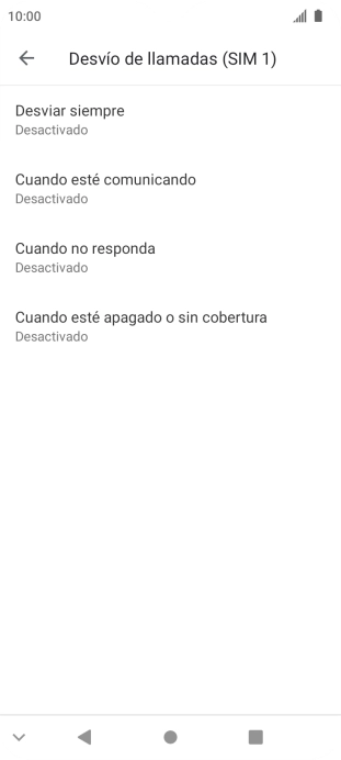 Pulsa el tipo de desvío deseado.