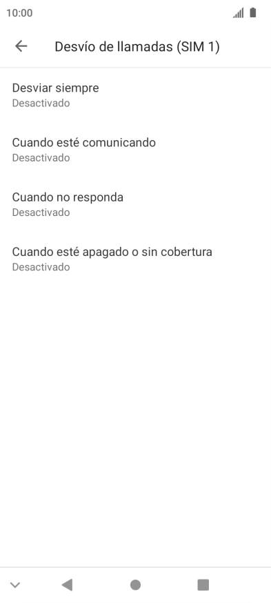 Pulsa el tipo de desvío deseado.