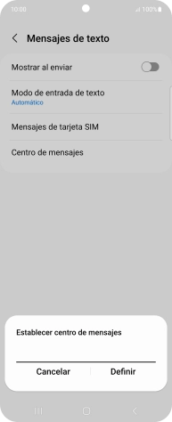 Introduce +34607003110 y pulsa Definir.