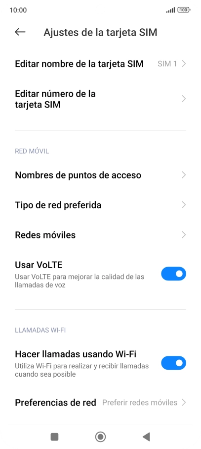 Pulsa Tipo de red preferida.