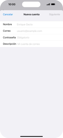 Pulsa Nombre e introduce el nombre del remitente.