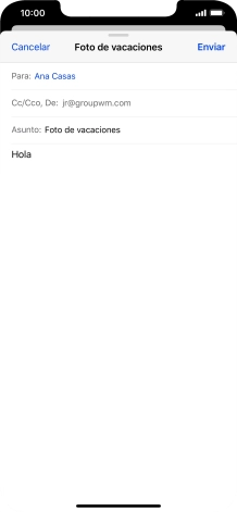 Pulsa en el campo de escritura durante unos instantes hasta que aparezca un menú emergente en la pantalla.