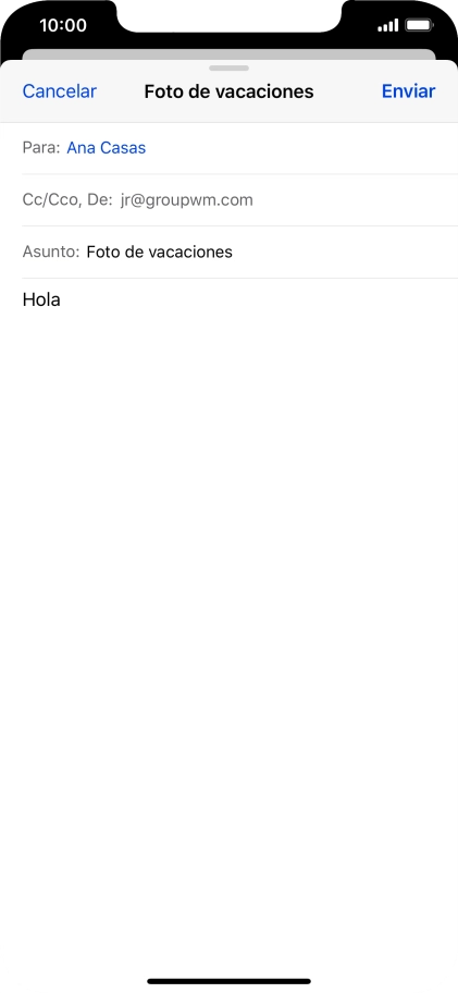 Pulsa en el campo de escritura durante unos instantes hasta que aparezca un menú emergente en la pantalla.