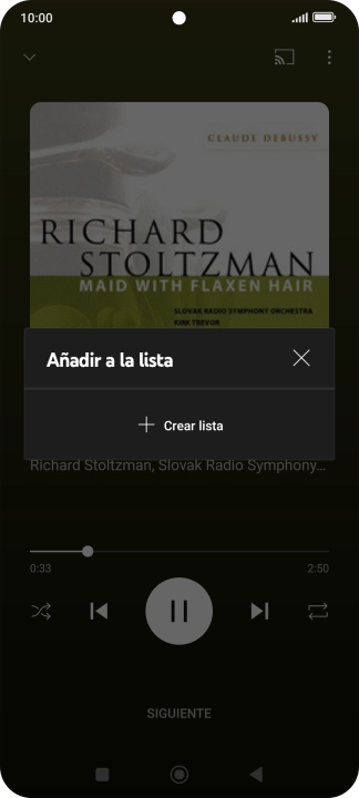 Pulsa Crear lista.
