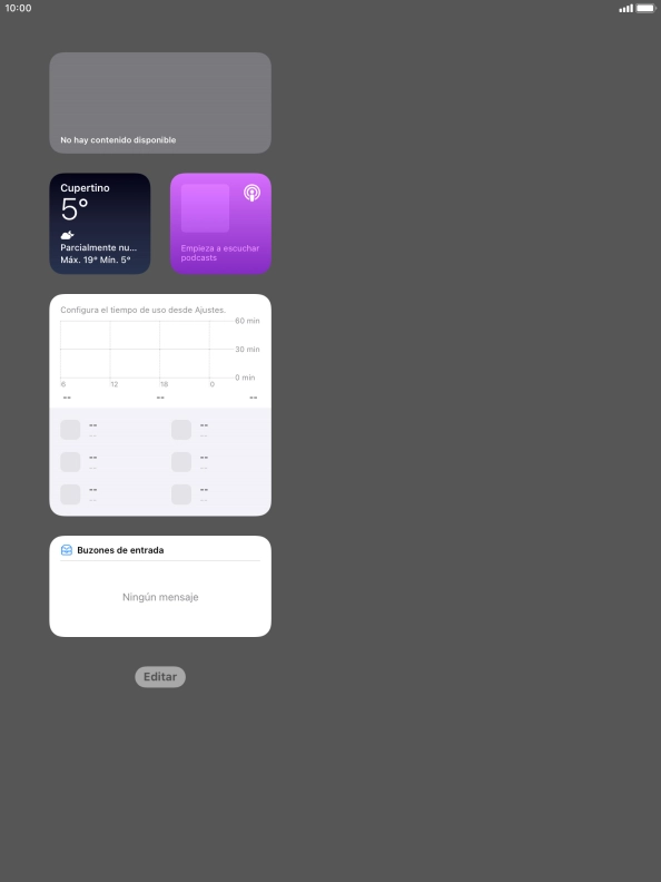 Pulsa el widget deseado para abrir la aplicación.