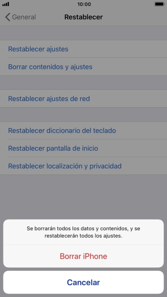 Pulsa Borrar iPhone.