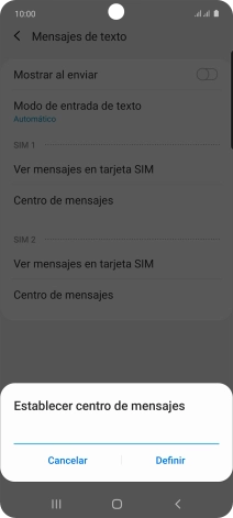 Introduce +34607003110 y pulsa Definir.