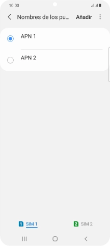 Pulsa en el campo junto a la conexión de datos para activarla.