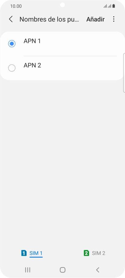 Pulsa en el campo junto a la conexión de datos para activarla.
