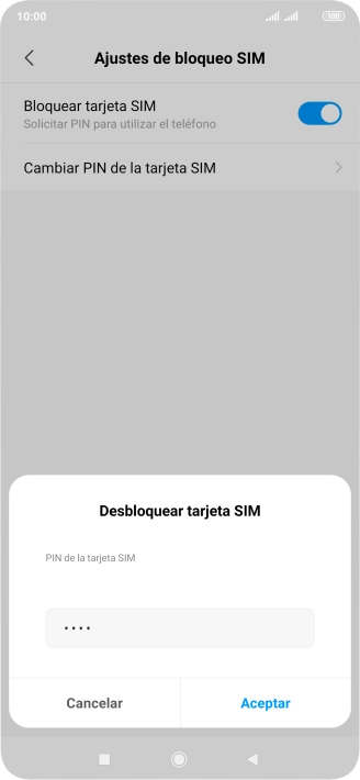 Introduce tu código PIN y pulsa Aceptar. Introduce tu código PIN y pulsa Aceptar.