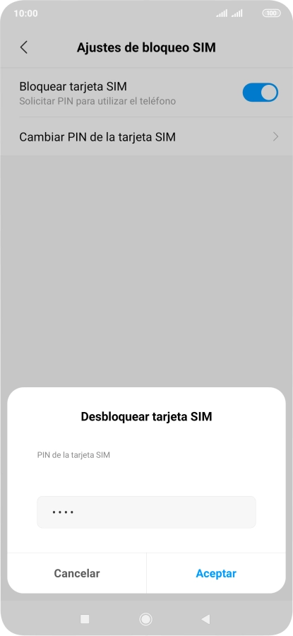 Introduce tu código PIN y pulsa Aceptar. Introduce tu código PIN y pulsa Aceptar.