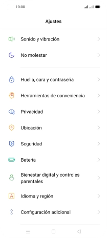 Pulsa Huella, cara y contraseña.