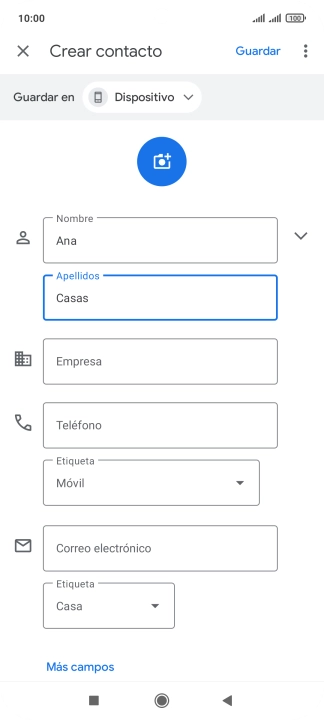 Pulsa Teléfono e introduce el número de teléfono deseado.