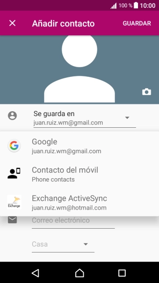 Pulsa Contacto del móvil. Pulsa Contacto del móvil.