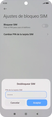 Introduce tu código PIN y pulsa Aceptar.