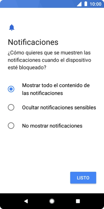 Pulsa el ajuste deseado. Pulsa el ajuste deseado.