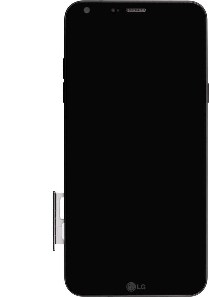 Coloca la tarjeta SIM en su contenedor y desliza el contenedor en el teléfono.