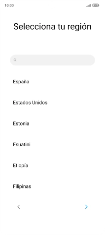 Pulsa el país o el área deseados.