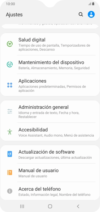 Pulsa Administración general.