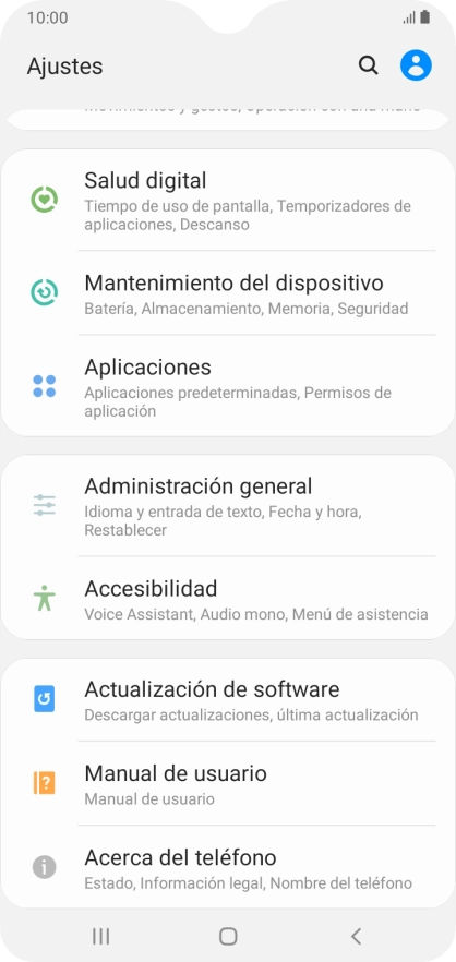 Pulsa Administración general.
