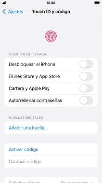 Pulsa Añadir una huella... y sigue las indicaciones de la pantalla para añadir tu huella digital.