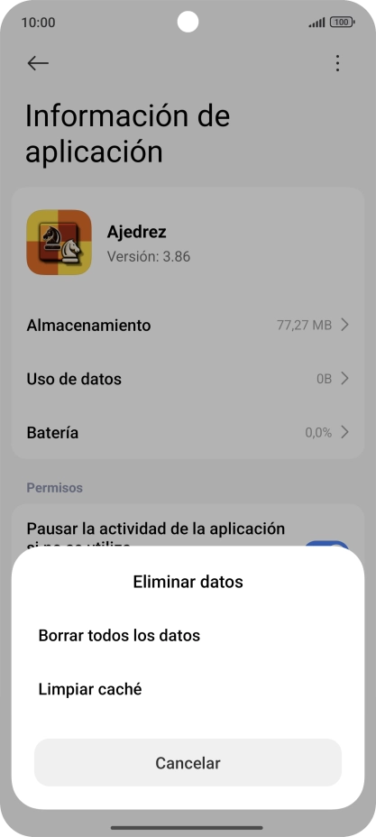 Pulsa Limpiar caché.