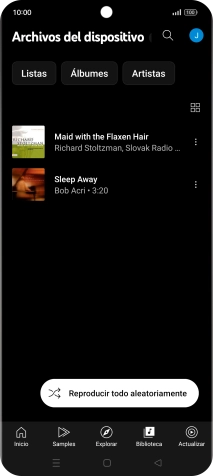 Pulsa el archivo de música deseado.