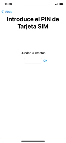 Si es necesario desbloquear la tarjeta SIM, introduce el código PIN y pulsa OK.