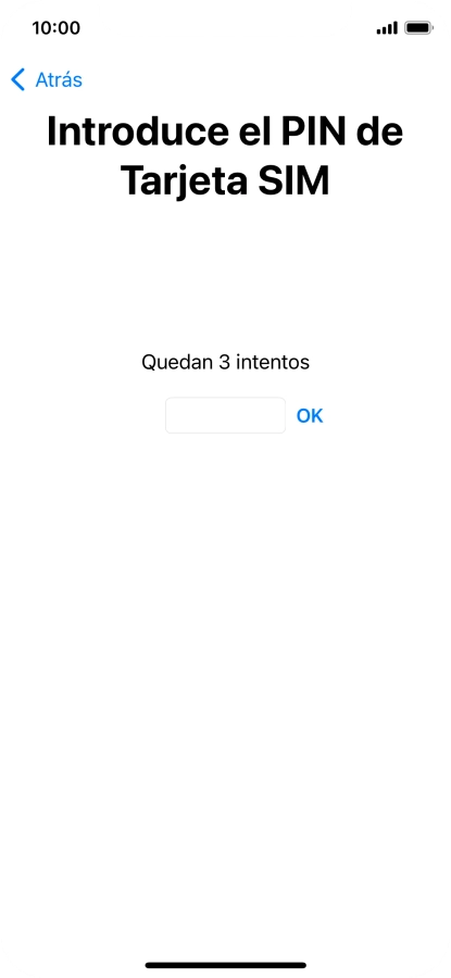 Si es necesario desbloquear la tarjeta SIM, introduce el código PIN y pulsa OK.