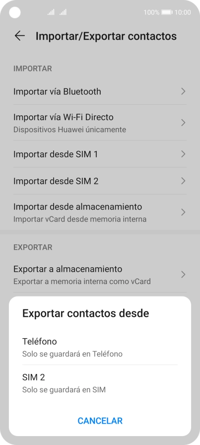 Pulsa Teléfono.