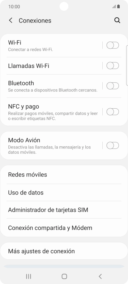 Pulsa Redes móviles.