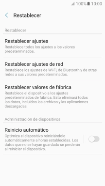 Pulsa Restablecer valores de fábrica.