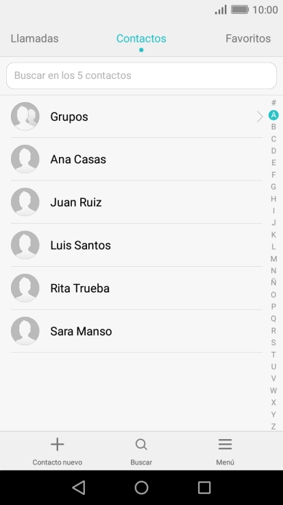 Pulsa el contacto deseado.