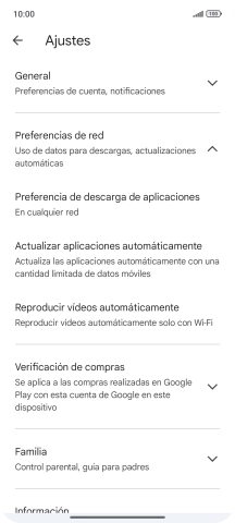 Pulsa Actualizar aplicaciones automáticamente.