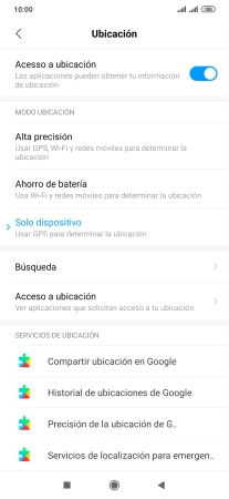 Si seleccionas Alta precisión, el teléfono podrá encontrar tu posición exacta con ayuda de los satélites GPS, la red móvil y una red wifi cercana. El GPS por satélite requiere vista libre al cielo.
