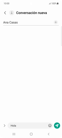 Pulsa el icono de envío cuando termines de escribir el mensaje corto.