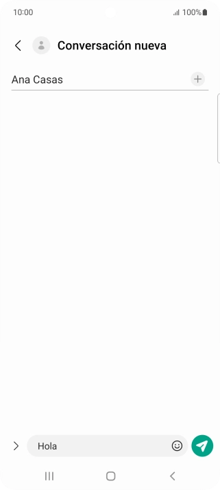 Pulsa el icono de envío cuando termines de escribir el mensaje corto.