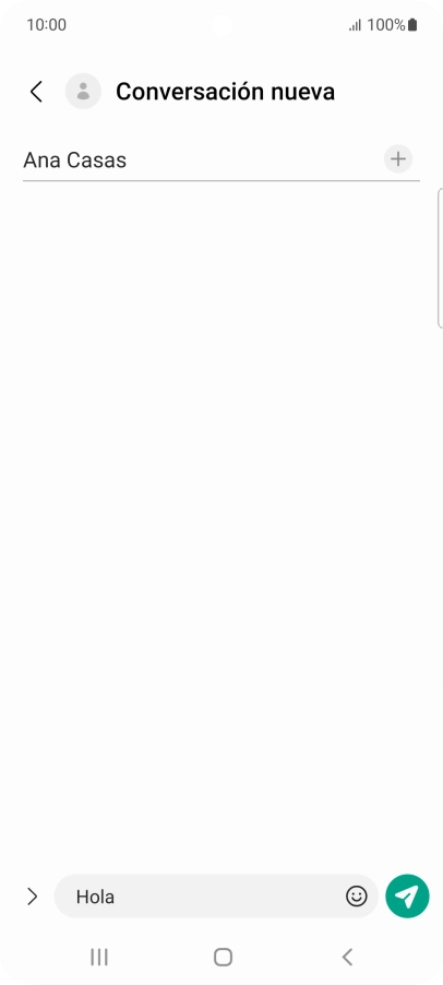 Pulsa el icono de envío cuando termines de escribir el mensaje corto.